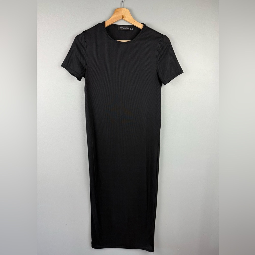 PrettyLittleThing Black Midi Dress